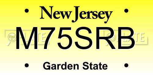 M75SRB New Jersey License Plate