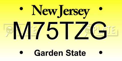 M75TZG New Jersey License Plate