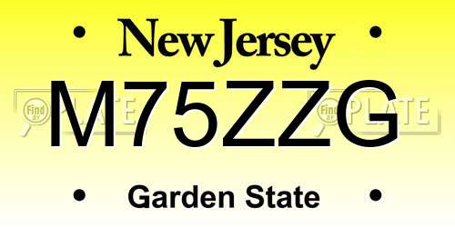 M75ZZG New Jersey License Plate