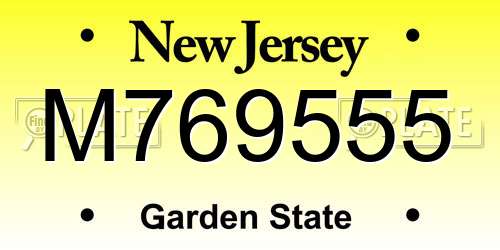 M769555 New Jersey License Plate