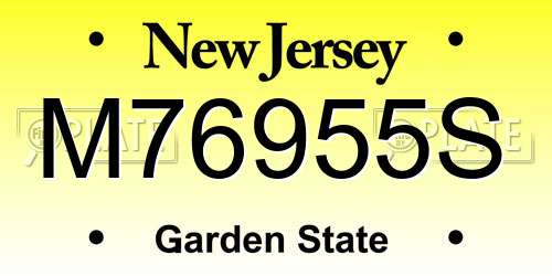 M76955S New Jersey License Plate
