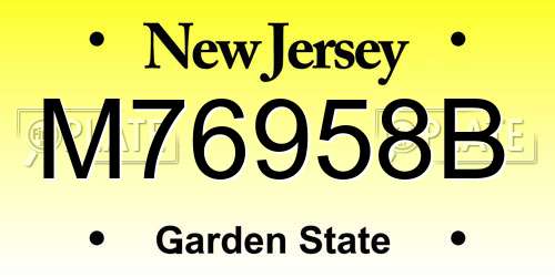 M76958B New Jersey License Plate