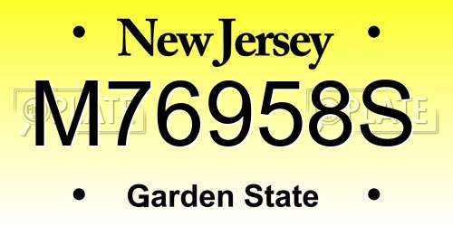 M76958S New Jersey License Plate