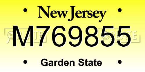 M769855 New Jersey License Plate
