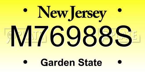 M76988S New Jersey License Plate