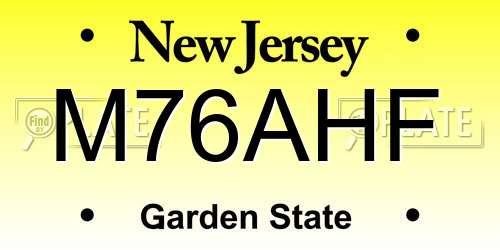 M76AHF New Jersey License Plate