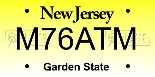 M76ATM New Jersey License Plate