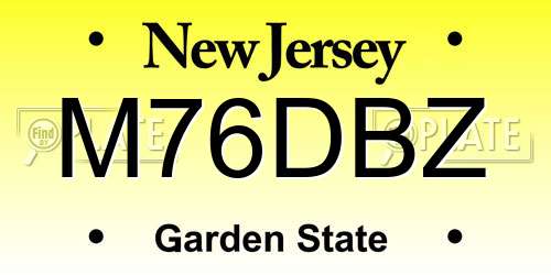 M76DBZ New Jersey License Plate