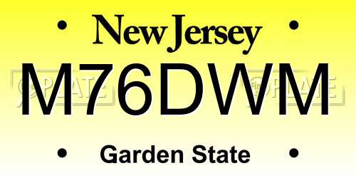M76DWM New Jersey License Plate