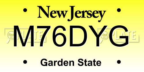 M76DYG New Jersey License Plate