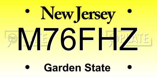 M76FHZ New Jersey License Plate