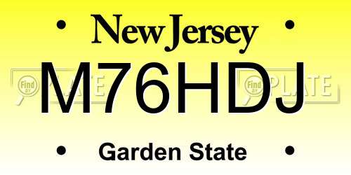 M76HDJ New Jersey License Plate
