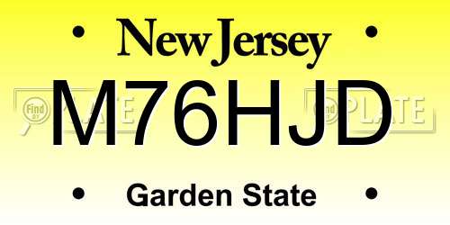 M76HJD New Jersey License Plate