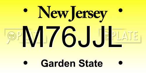 M76JJL New Jersey License Plate