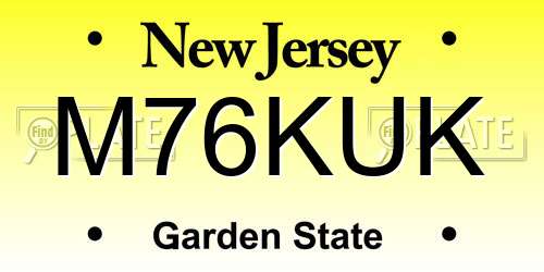 M76KUK New Jersey License Plate