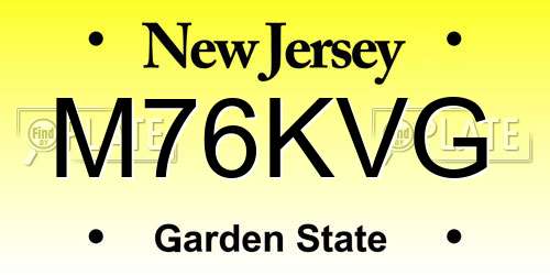 M76KVG New Jersey License Plate