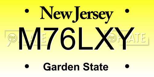 M76LXY New Jersey License Plate