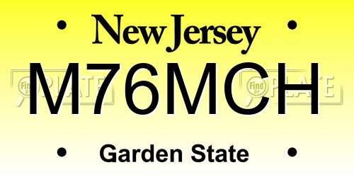 M76MCH New Jersey License Plate