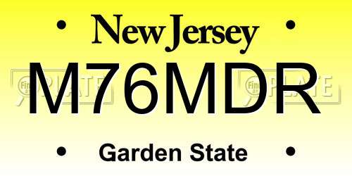 M76MDR New Jersey License Plate
