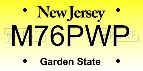 M76PWP New Jersey License Plate