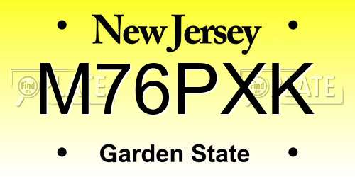 M76PXK New Jersey License Plate