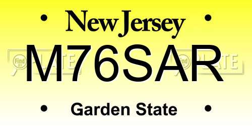 M76SAR New Jersey License Plate