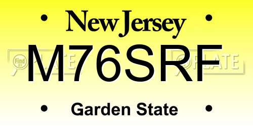 M76SRF New Jersey License Plate