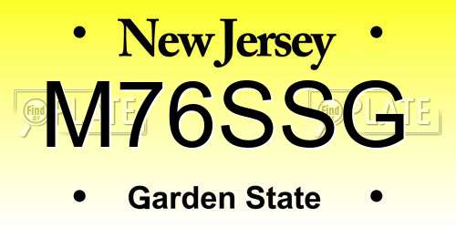 M76SSG New Jersey License Plate