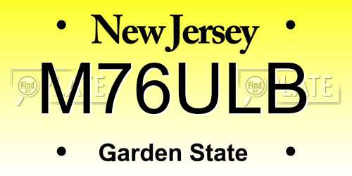 M76ULB New Jersey License Plate