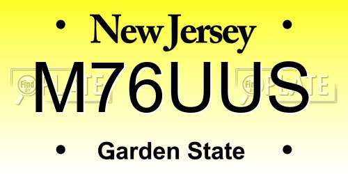 M76UUS New Jersey License Plate