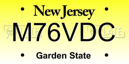 M76VDC New Jersey License Plate