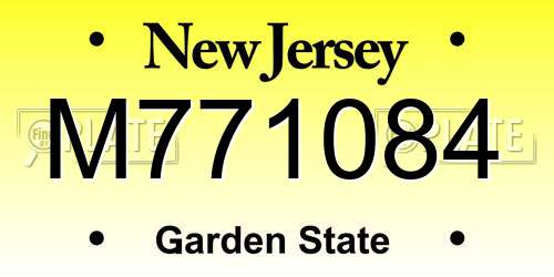 M771084 New Jersey License Plate
