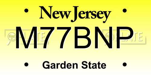 M77BNP New Jersey License Plate