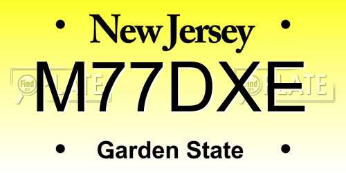 M77DXE New Jersey License Plate