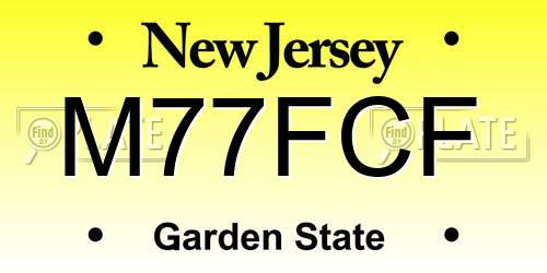 M77FCF New Jersey License Plate