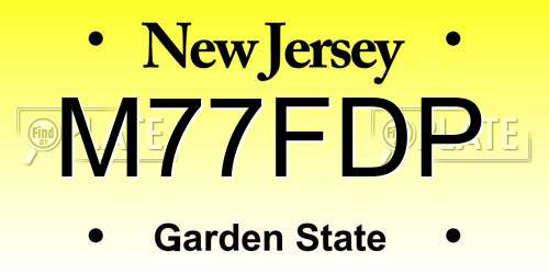 M77FDP New Jersey License Plate