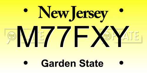 M77FXY New Jersey License Plate