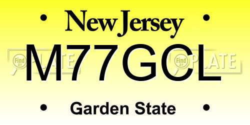 M77GCL New Jersey License Plate
