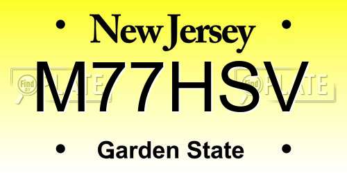 M77HSV New Jersey License Plate