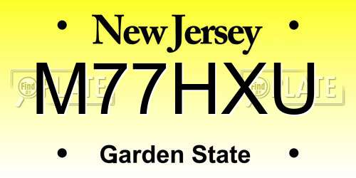 M77HXU New Jersey License Plate
