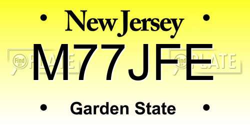 M77JFE New Jersey License Plate