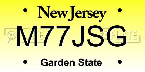 M77JSG New Jersey License Plate