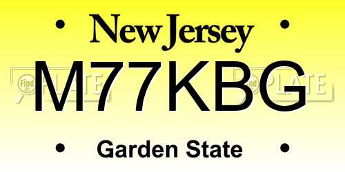 M77KBG New Jersey License Plate