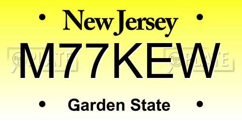 M77KEW New Jersey License Plate