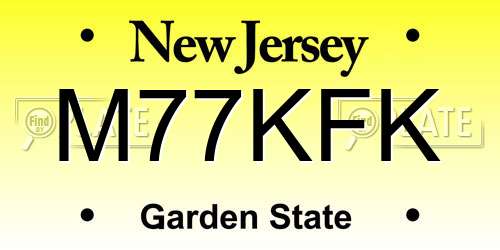 M77KFK New Jersey License Plate