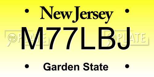 M77LBJ New Jersey License Plate