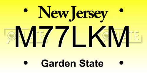 M77LKM New Jersey License Plate