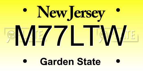 M77LTW New Jersey License Plate