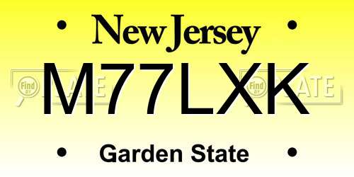 M77LXK New Jersey License Plate