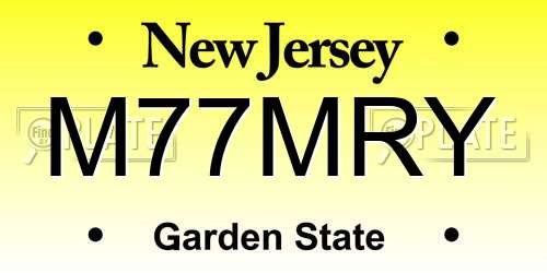 M77MRY New Jersey License Plate